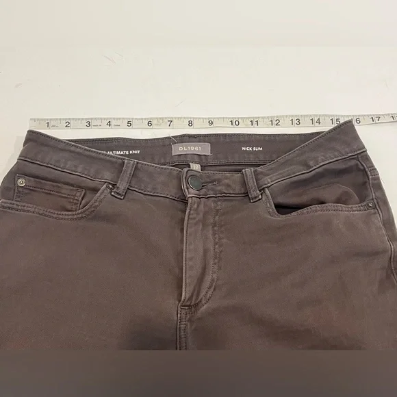 DL 1961 Nick Slim DL Ultimate Knit Pants Brown Men’s Size 32X34 - Picture 8 of 10